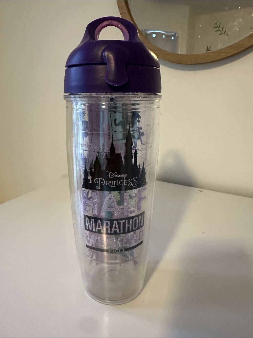 Disney Princess Half Marathon Weekend 2019 Water Bottle Purple Lid